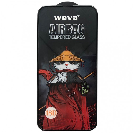 Защитное 2.5D стекло Weva AirBag (тех.пак) для Apple iPhone 13 / 13 Pro / 14 / 16e (6.1") Черный