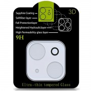 Захисне скло на камеру Full Block (тех.пак) для Apple iPhone 15 (6.1") / 15 Plus (6.7") Прозорий
