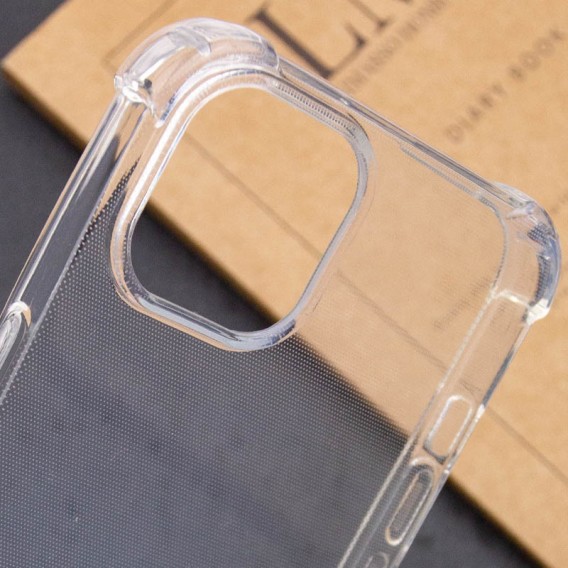 TPU чохол GETMAN Ease logo посилені кути для Apple iPhone 15 (6.1"), Безбарвний (прозорий)