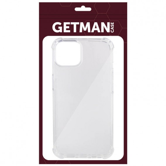 TPU чохол GETMAN Ease logo посилені кути для Apple iPhone 15 (6.1"), Безбарвний (прозорий)
