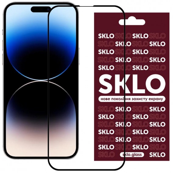 Защитное стекло SKLO 3D (full glue) для iPhone 15 Plus / 16 Plus (6.7"), Черный
