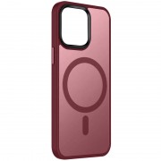 TPU+PC чехол Metal Buttons with MagSafe Colorful для Apple iPhone 15 (6.1") Бордовый / Wine Red