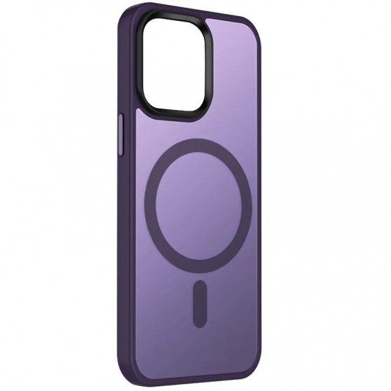 TPU+PC чохол Metal Buttons with MagSafe Colorful для Apple iPhone 15 Plus (6.7") Темно-фіолетовий / Dark Purple