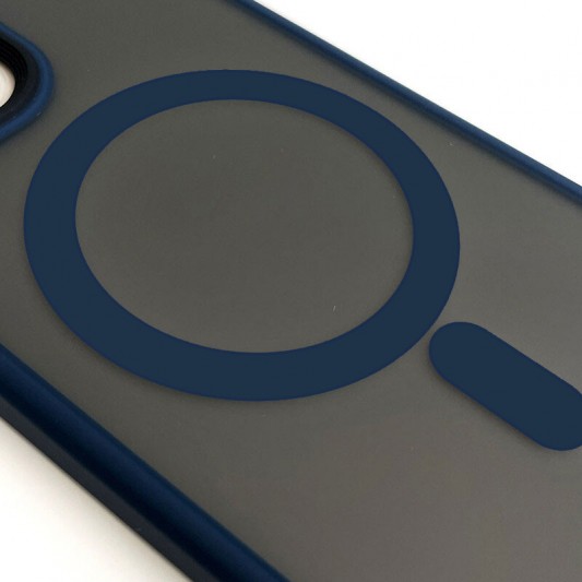 TPU+PC чехол Metal Buttons with MagSafe для Apple iPhone 15 Plus (6.7") Синий - изображение 2