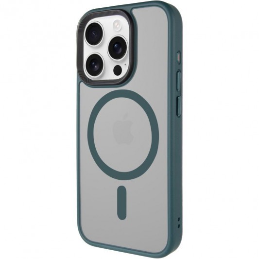 TPU+PC чехол Metal Buttons with MagSafe для Apple iPhone 15 Pro (6.1") Зеленый