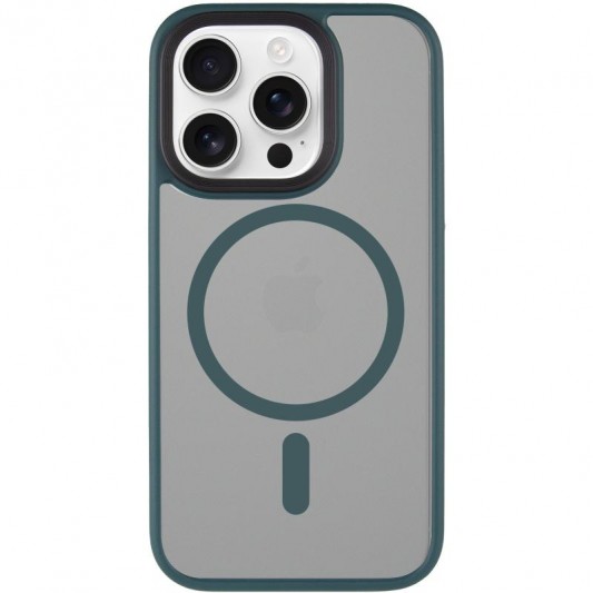TPU+PC чехол Metal Buttons with MagSafe для Apple iPhone 15 Pro (6.1") Зеленый - изображение 1