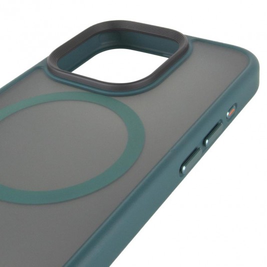 TPU+PC чехол Metal Buttons with MagSafe для Apple iPhone 15 Pro (6.1") Зеленый - изображение 3