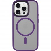 TPU+PC чехол Metal Buttons with MagSafe для Apple iPhone 15 Pro (6.1"), Темно-фиолетовый