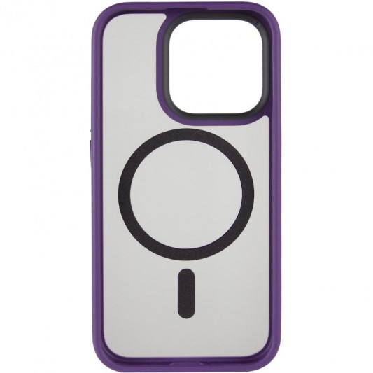 TPU+PC чехол Metal Buttons with MagSafe для Apple iPhone 15 Pro (6.1") Темно-Фиолетовый - изображение 2