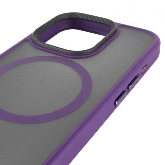 TPU+PC чехол Metal Buttons with MagSafe для Apple iPhone 15 Pro (6.1"), Темно-фиолетовый