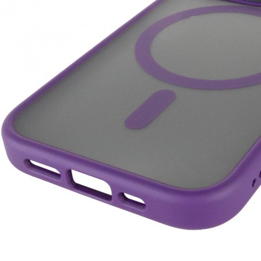 TPU+PC чехол Metal Buttons with MagSafe для Apple iPhone 15 Pro (6.1") Темно-Фиолетовый - изображение 4