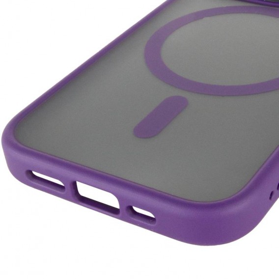 TPU+PC чехол Metal Buttons with MagSafe для Apple iPhone 15 Pro (6.1"), Темно-фиолетовый