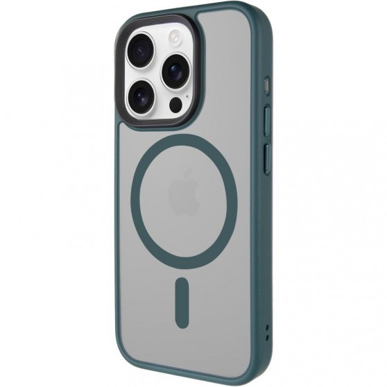 TPU+PC чохол Metal Buttons with MagSafe для Apple iPhone 15 Pro Max (6.7") Зелений