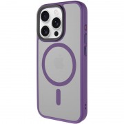 TPU+PC чехол Metal Buttons with MagSafe для Apple iPhone 15 Pro Max (6.7") Темно-Фиолетовый