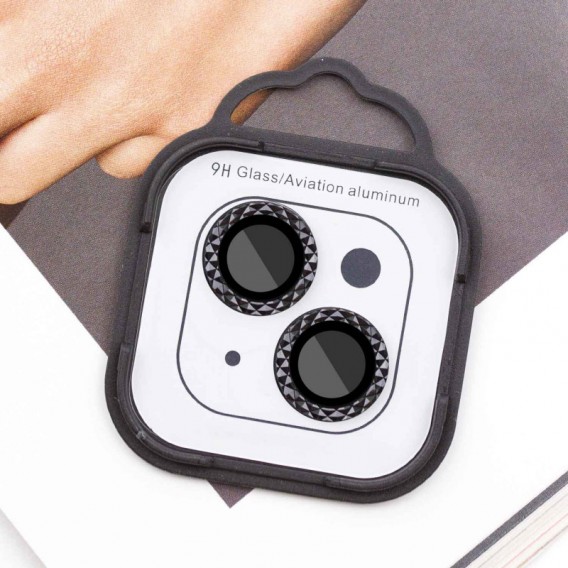 Захисне скло Metal Shine на камеру (в упак.) Apple iPhone 15 (6.1") / 15 Plus (6.7"), Чорний / Midnight