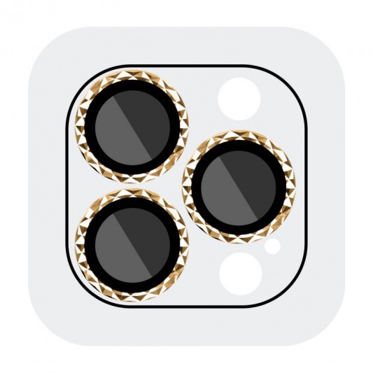 Защитное стекло Metal Shine на камеру (в упак.) для Apple iPhone 15 Pro (6.1") / 15 Pro Max (6.7") Золотой / Gold