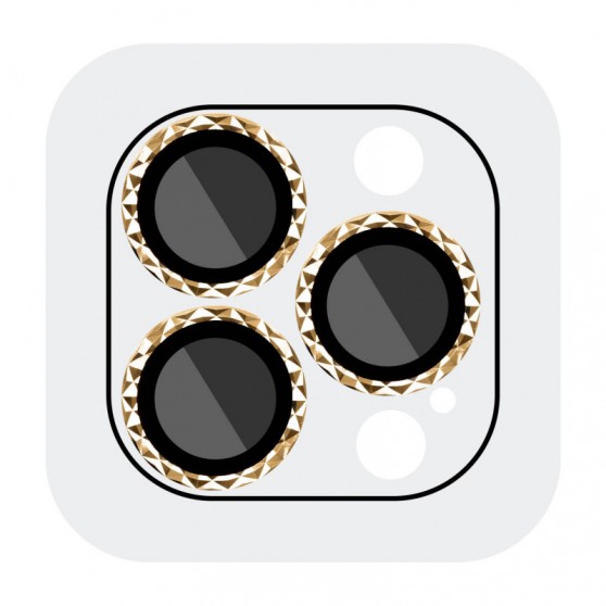 Защитное стекло Metal Shine на камеру (в упак.) для Apple iPhone 15 Pro (6.1") / 15 Pro Max (6.7") Золотой / Gold