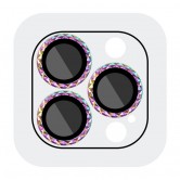 Захисне скло Metal Shine на камеру (у упак.) для Apple iPhone 15 Pro (6.1") / 15 Pro Max (6.7") Бузковий / Rainbow
