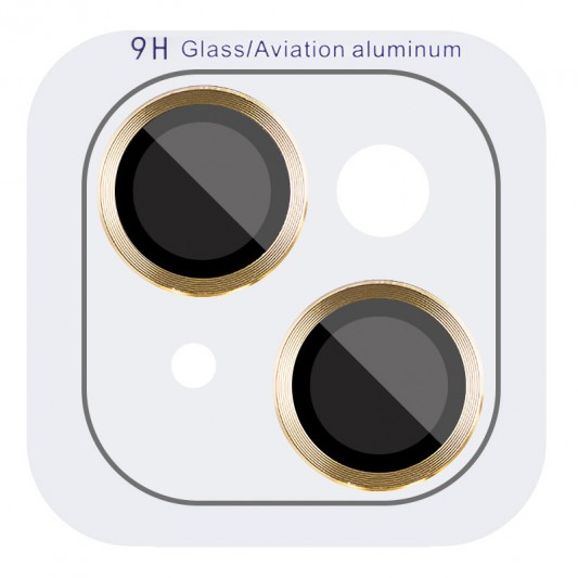 Захисне скло Metal Classic на камеру (у упак.) для Apple iPhone 15 (6.1") / 15 Plus (6.7") Золотий / Gold