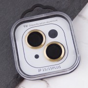 Захисне скло Metal Classic на камеру (в упак.) Apple iPhone 15 (6.1") / 15 Plus (6.7"), Золотий / Gold
