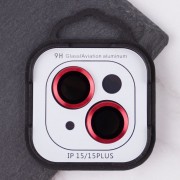 Захисне скло Metal Classic на камеру (в упак.) Apple iPhone 15 (6.1") / 15 Plus (6.7"), Червоний / Red