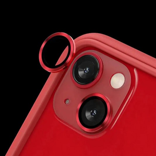 Захисне скло Metal Classic на камеру (у упак.) для Apple iPhone 15 (6.1") / 15 Plus (6.7") Червоний / Red - зображення 3 