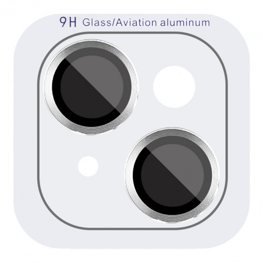 Захисне скло Metal Classic на камеру (у упак.) для Apple iPhone 15 (6.1") / 15 Plus (6.7") Срібний / Silver