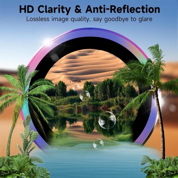 Защитное стекло Metal Classic на камеру (в упак.) для Apple iPhone 15 (6.1") / 15 Plus (6.7"), Сиреневый / Rainbow