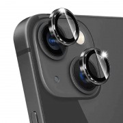 Защитное стекло Metal Classic на камеру (в упак.) для Apple iPhone 15 (6.1") / 15 Plus (6.7"), Черный / Midnight