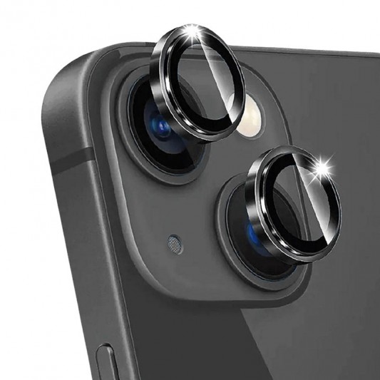 Защитное стекло Metal Classic на камеру (в упак.) для Apple iPhone 15 (6.1") / 15 Plus (6.7") Черный / Midnight - изображение 2