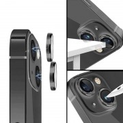 Защитное стекло Metal Classic на камеру (в упак.) для Apple iPhone 15 (6.1") / 15 Plus (6.7"), Черный / Midnight