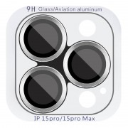 Захисне скло Metal Classic на камеру (в упак.) Apple iPhone 15 Pro (6.1") / 15 Pro Max (6.7"), Срібний / Silver