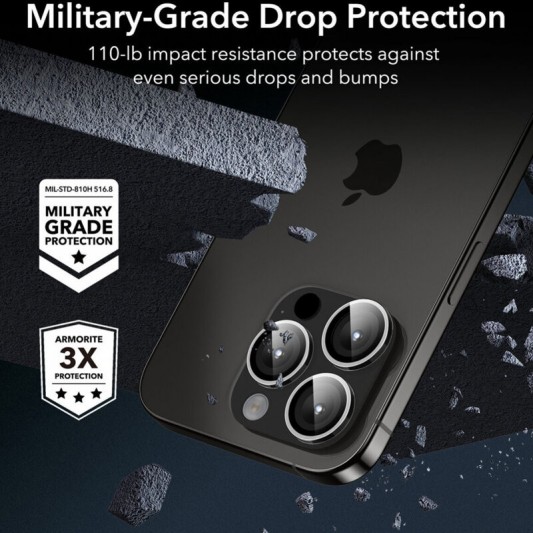Захисне скло Metal Classic на камеру (у упак.) для Apple iPhone 15 Pro (6.1") / 15 Pro Max (6.7") Срібний / Silver - зображення 4 