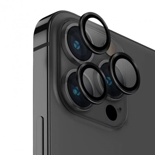 Защитное стекло Metal Classic на камеру (в упак.) для Apple iPhone 15 Pro (6.1") / 15 Pro Max (6.7") Черный / Midnight - изображение 1