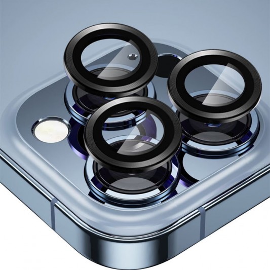 Защитное стекло Metal Classic на камеру (в упак.) для Apple iPhone 15 Pro (6.1") / 15 Pro Max (6.7") Черный / Midnight - изображение 2