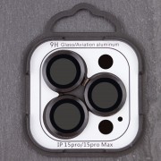Защитное стекло Metal Classic на камеру (в упак.) для Apple iPhone 15 Pro (6.1") / 15 Pro Max (6.7"), Черный / Midnight
