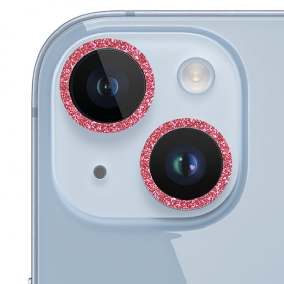 Захисне скло Metal Sparkles на камеру (у упак.) для Apple iPhone 15 (6.1") / 15 Plus (6.7") Червоний / Red