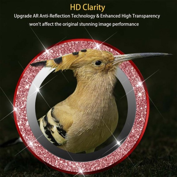 Захисне скло Metal Sparkles на камеру (в упак.) Apple iPhone 15 (6.1") / 15 Plus (6.7"), Червоний / Red