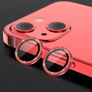 Захисне скло Metal Sparkles на камеру (в упак.) Apple iPhone 15 (6.1") / 15 Plus (6.7"), Червоний / Red