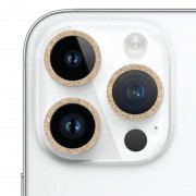 Захисне скло Metal Sparkles на камеру (у упак.) для Apple iPhone 15 Pro (6.1") /15 Pro Max (6.7") Золотий / Gold