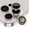 Защитное стекло Metal Sparkles на камеру (в упак.) для Apple iPhone 15 Pro (6.1") /15 Pro Max (6.7"), Сиреневый / Rainbow