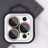 Защитное стекло Metal Sparkles на камеру (в упак.) для Apple iPhone 15 Pro (6.1") /15 Pro Max (6.7"), Сиреневый / Rainbow