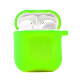 Силиконовый футляр с микрофиброй для наушников Airpods 1/2 Салатовый / Neon green Силиконовый футляр с микрофиброй для наушников Airpods 1/2 Салатовый / Neon green