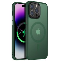 TPU+PC чохол Metal Buttons with MagSafe Colorful для Apple iPhone 12 Pro / 12 (6.1") Зелений / Dark Green