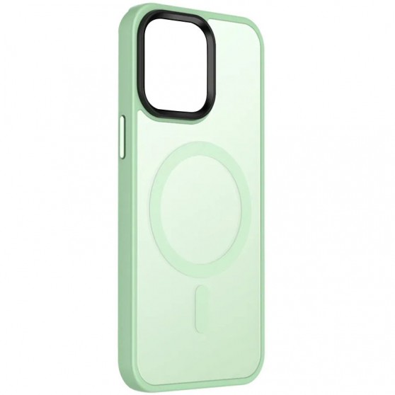 TPU+PC чехол Metal Buttons with MagSafe Colorful для Apple iPhone 13 (6.1") Мятный / Matcha Green