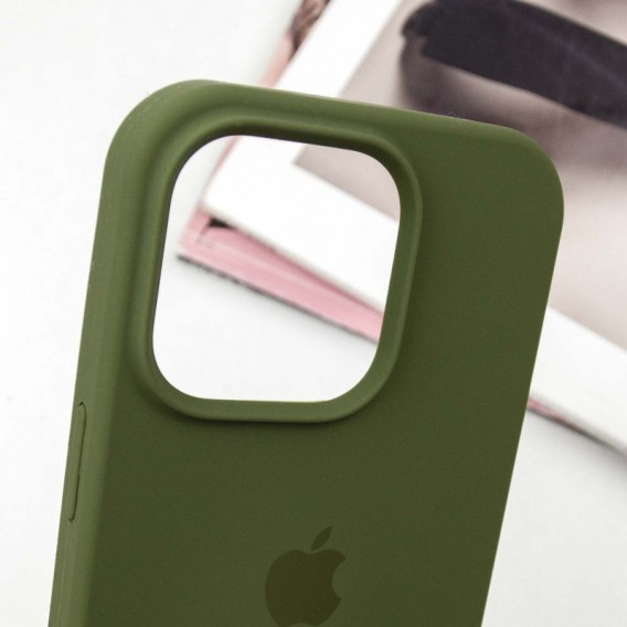 Чохол Silicone Case Full Protective (AA) для Apple iPhone 15 Pro (6.1"), Зелений / Dark Olive