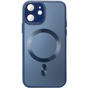 Чехол TPU+Glass Sapphire Midnight with MagSafe для Apple iPhone 12 (6.1"), Синий / Deep navy