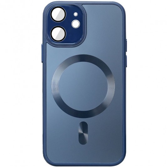 Чохол TPU+Glass Sapphire Midnight with MagSafe для Apple iPhone 12 (6.1"), Синій / Deep navy