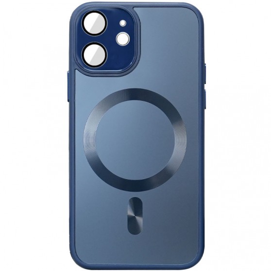 Чохол TPU+Glass Sapphire Midnight with MagSafe для Apple iPhone 12 (6.1"), Синій / Deep navy