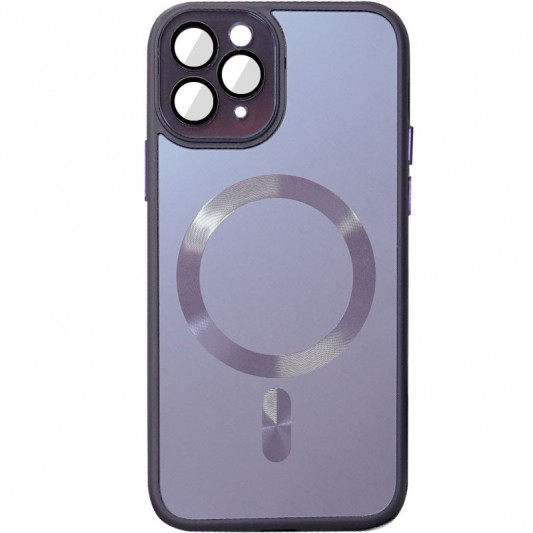 Чехол TPU+Glass Sapphire Midnight with MagSafe для Apple iPhone 12 Pro (6.1") Фиолетовый / Deep Purple